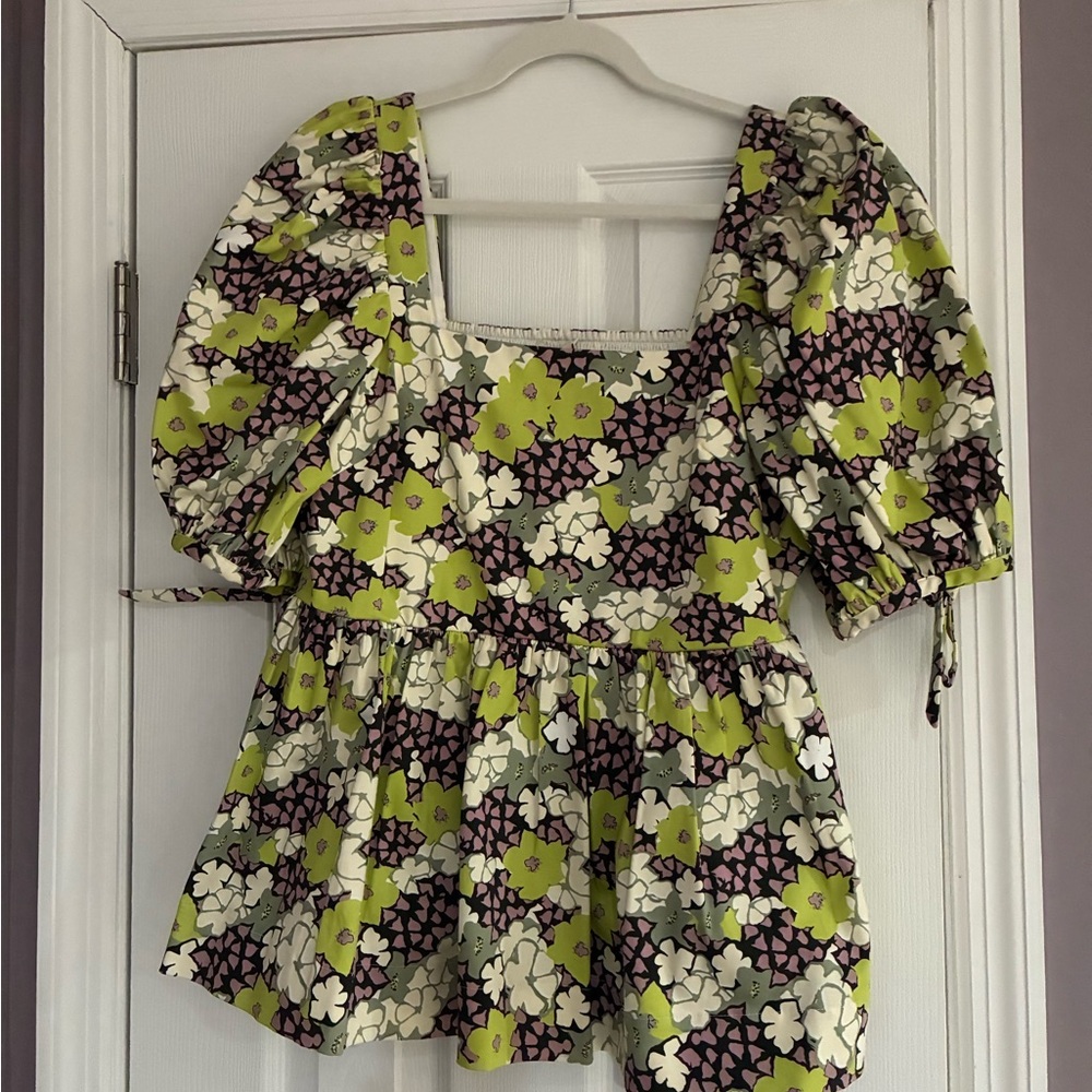 Ted Baker Green and Purple Floral Blouse